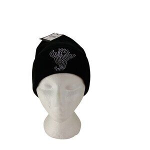 David And Young Women's Black Beanie Ghost Hat Cap Sz.OS